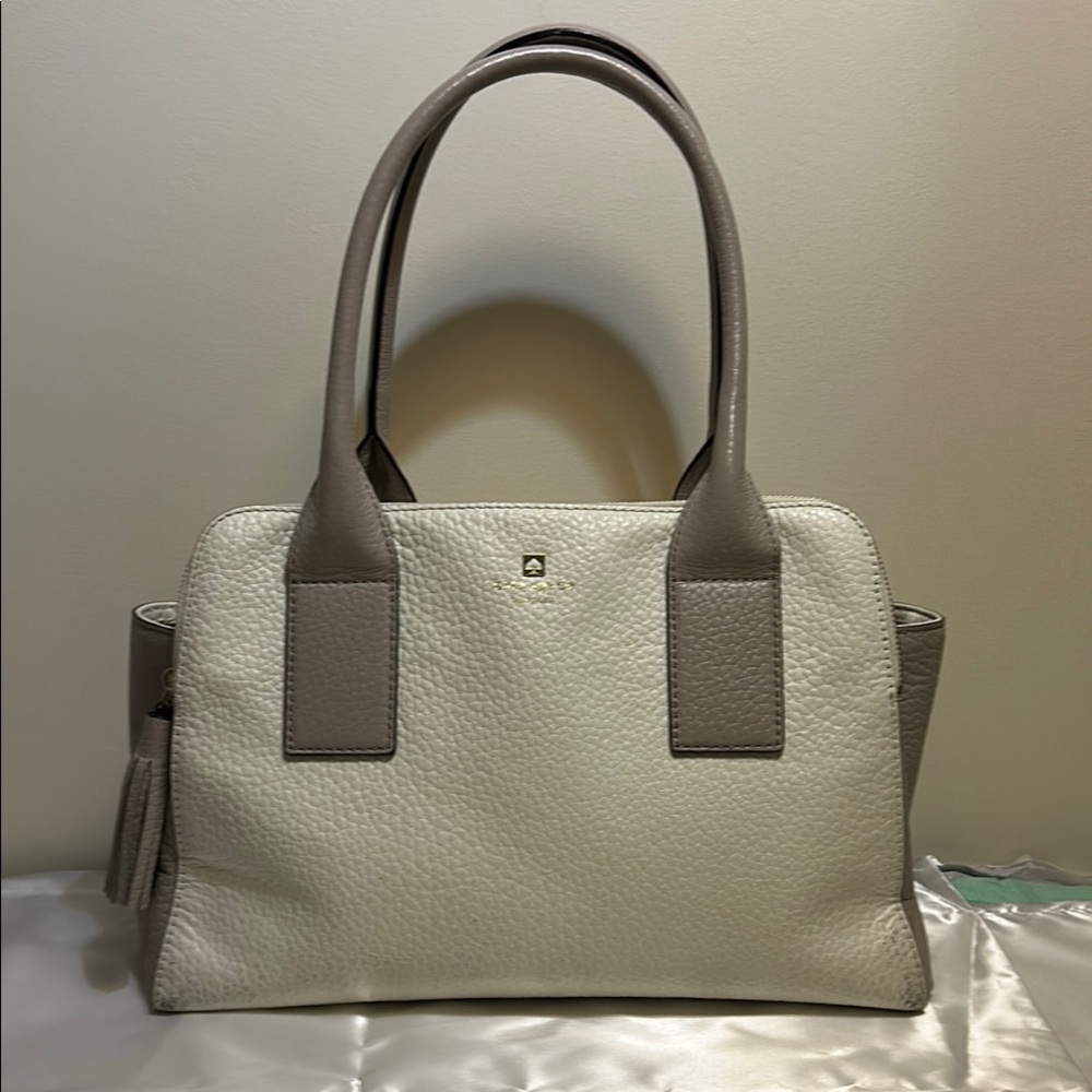 Kate Spade white and gray satchel